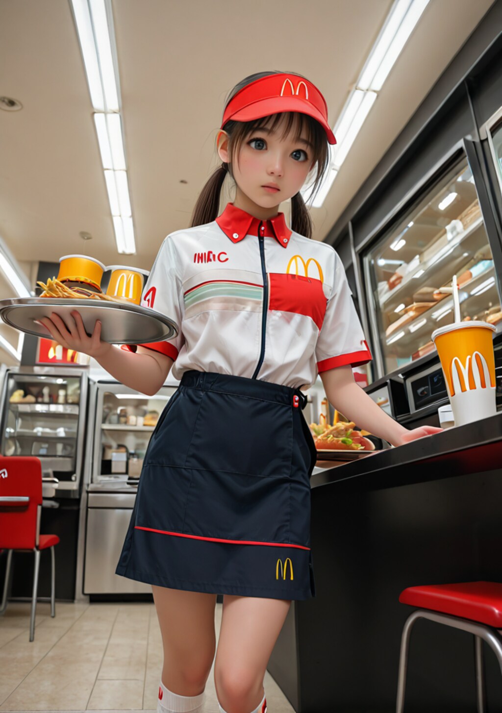 ファーストフードのおねぇさん