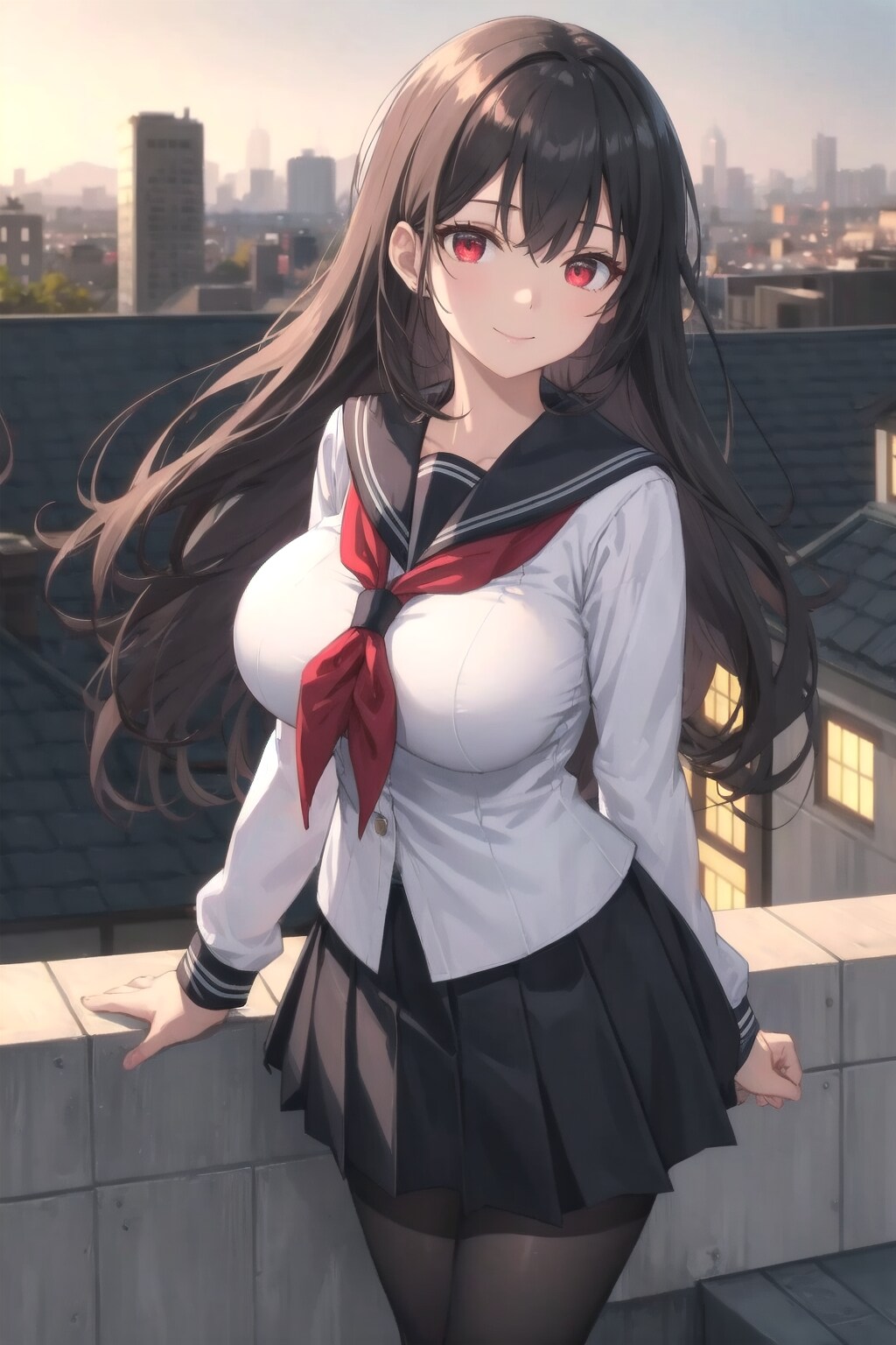 夕焼けと先輩 | の人気AIイラスト・グラビア