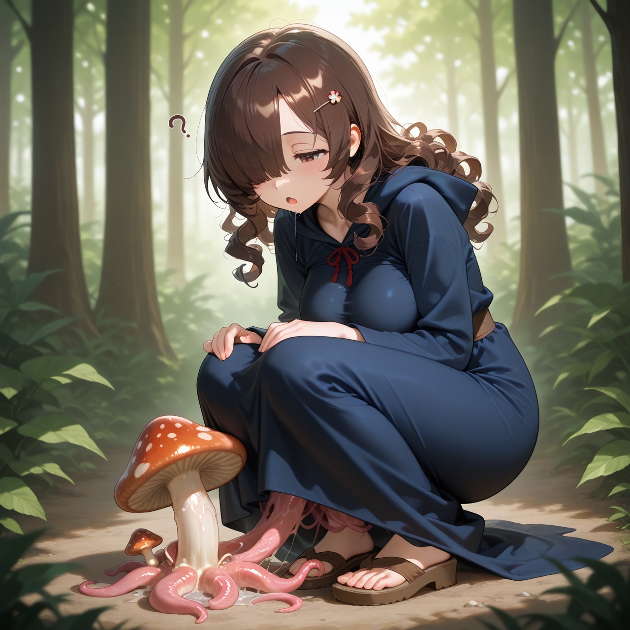 キノコに擬態する触手にご注意