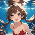 絵海ちゃんと紅い水着 6枚目