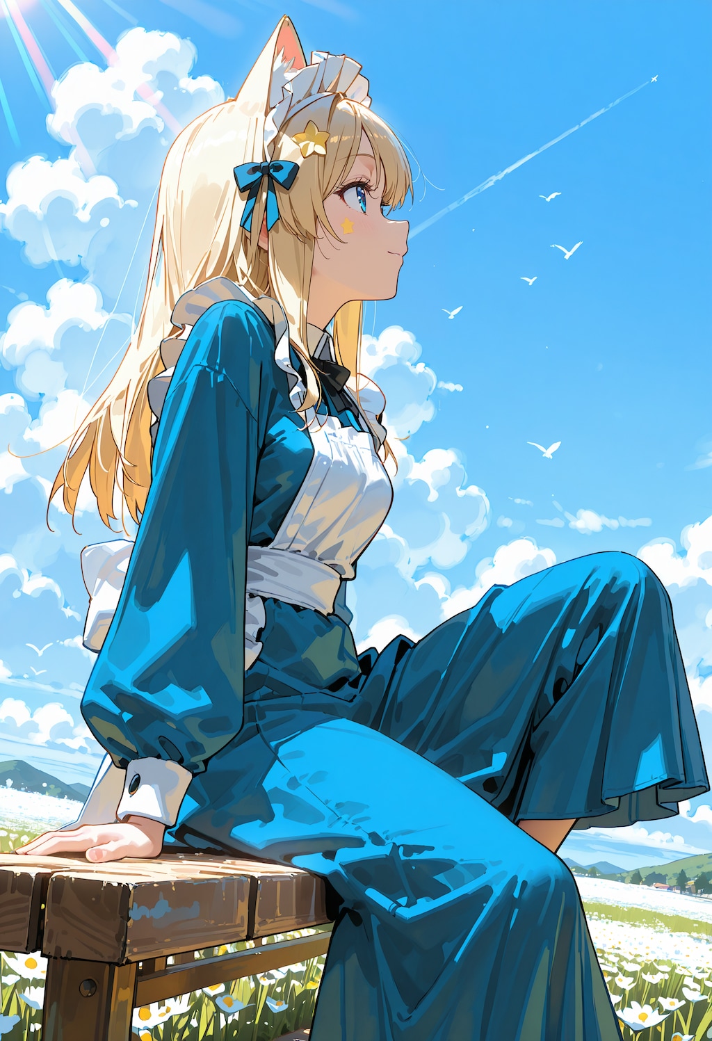 青空とベンチ