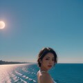夕焼けと美女 4枚目