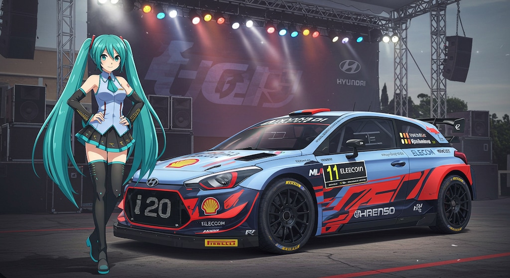 初音ミクとヒュンダイラリーカー