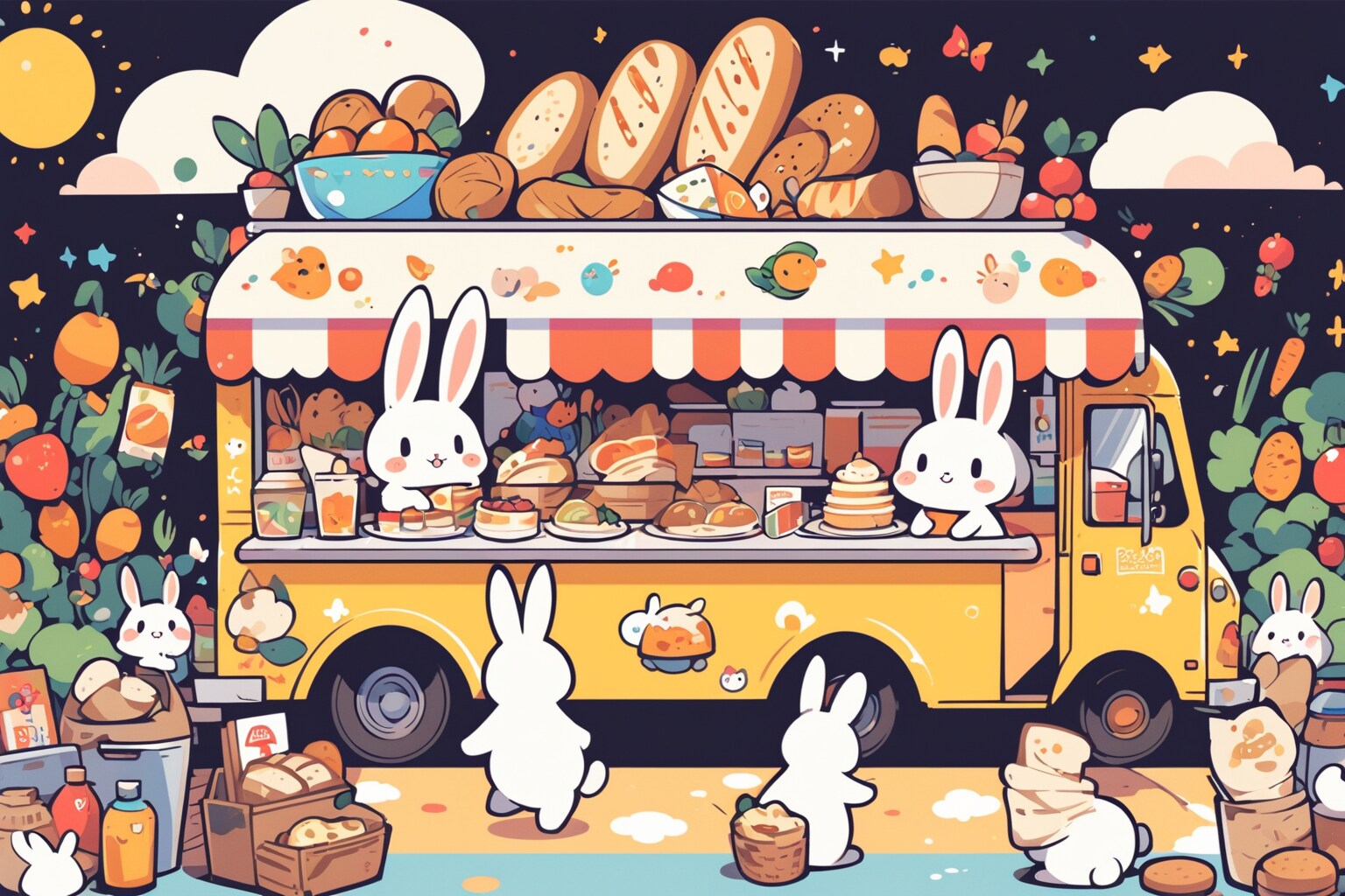 ♪ウサギのパン屋さーん　ブッブー