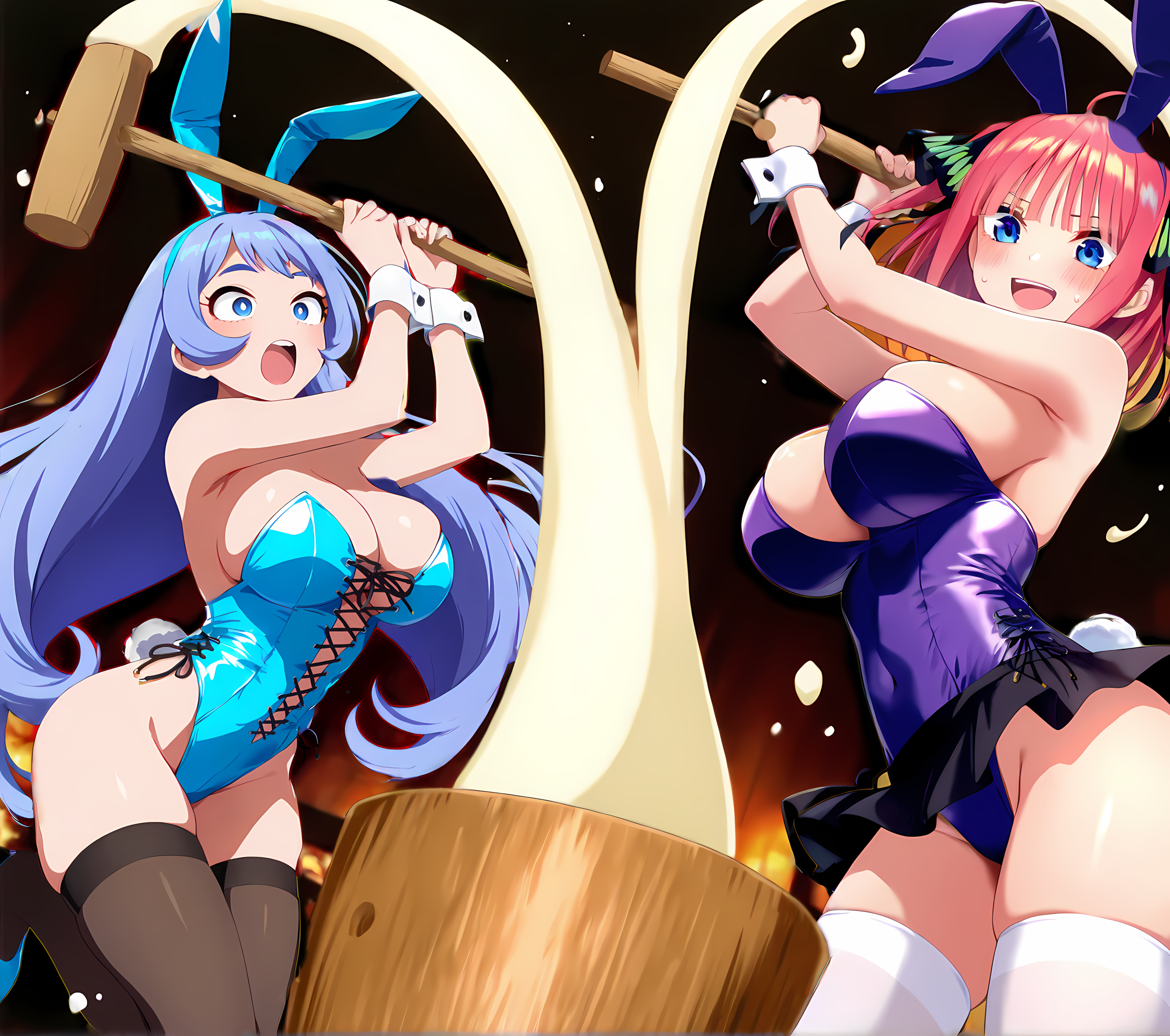 バニー餅つき二乃andねじれ