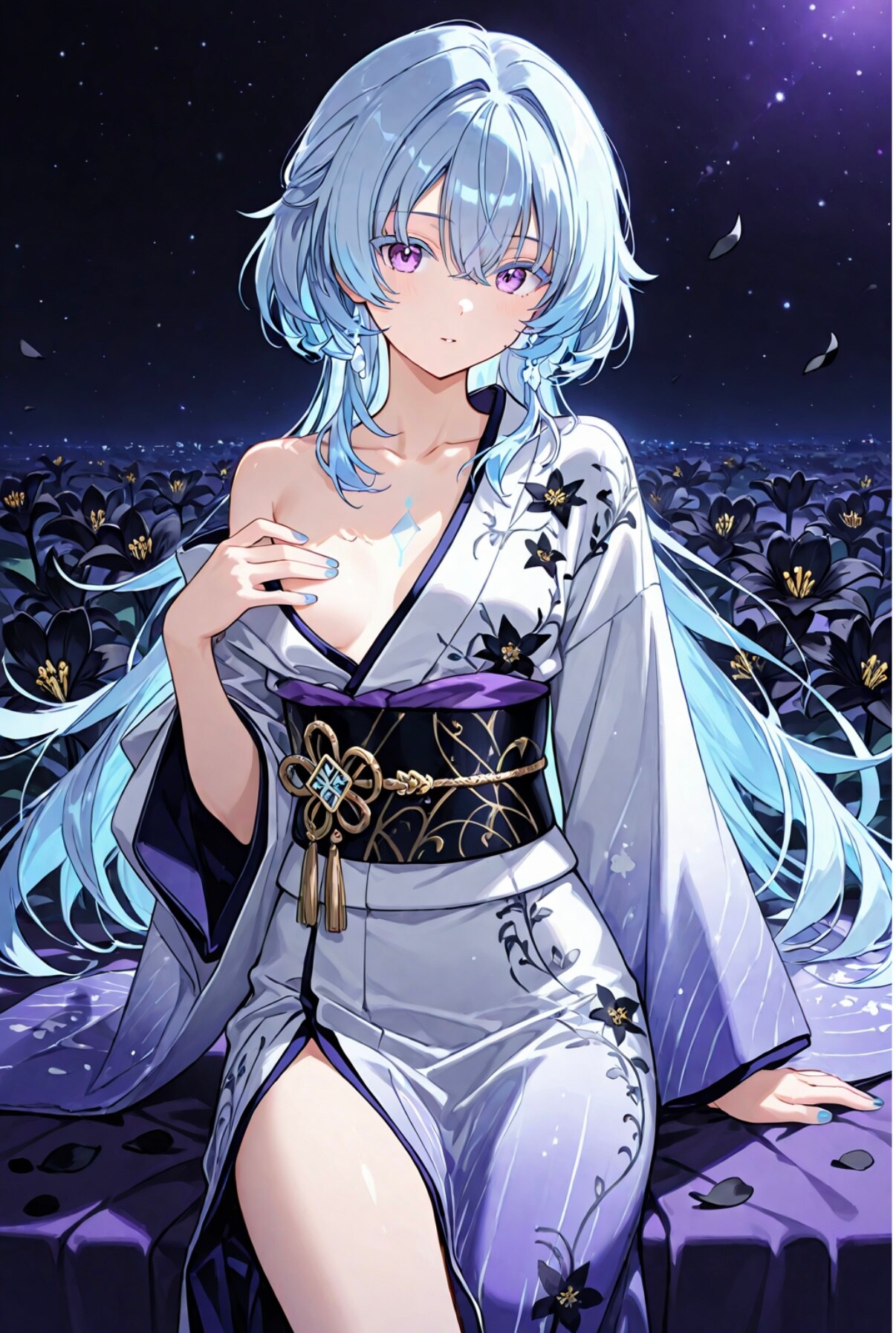 ブラックリリーの着物