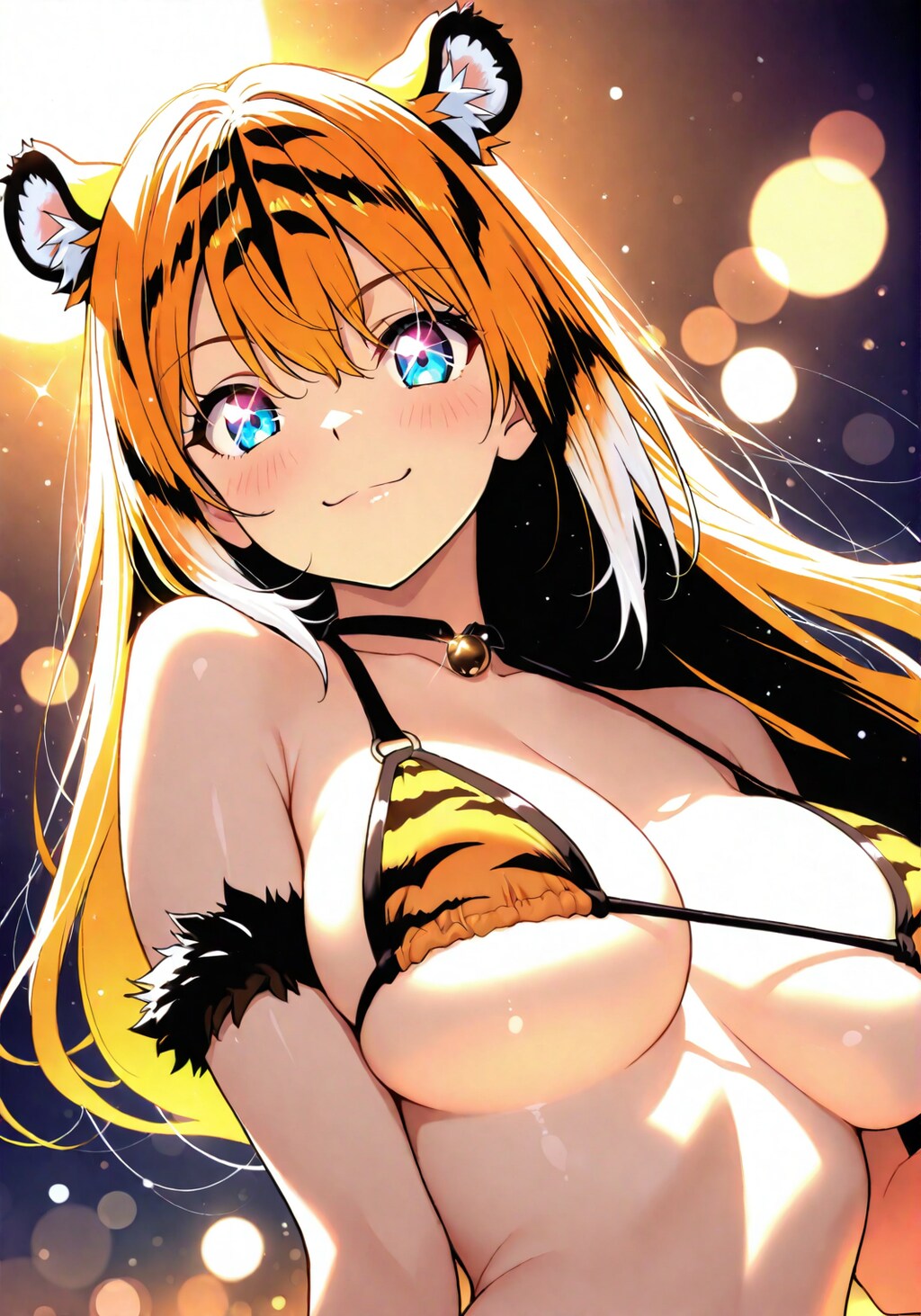 虎の獣人のビキニ姿
