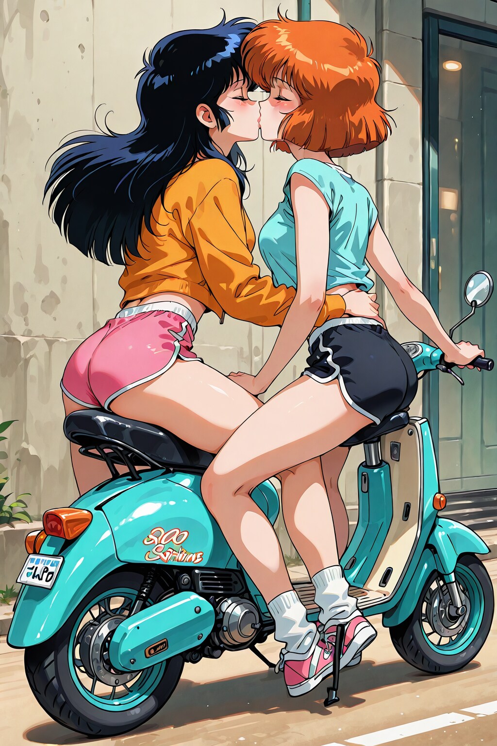 バイクで百合