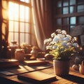 白い勿忘草 。 　　　　　　彼女が育てた白い勿忘草だけが、今も僕の部屋にある。 9枚目