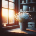 白い勿忘草 。 　　　　　　彼女が育てた白い勿忘草だけが、今も僕の部屋にある。 12枚目