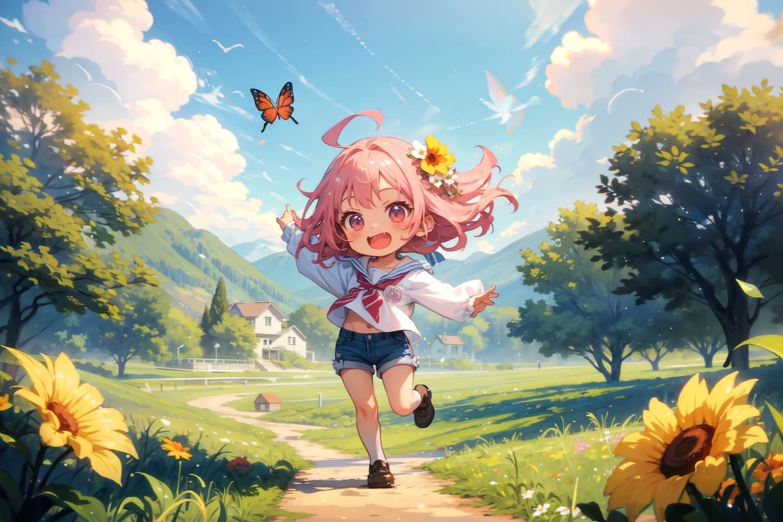 春、ホットパンツで散歩 | の人気AIイラスト・グラビア