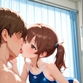 スク水サイドポニー女子　医務室で手コキ 5枚目