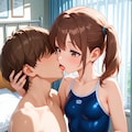 スク水サイドポニー女子　医務室で手コキ 6枚目