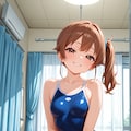 スク水サイドポニー女子　医務室で手コキ 10枚目
