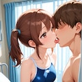 スク水サイドポニー女子　医務室で手コキ 4枚目