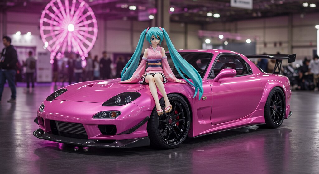 初音ミクとピンクFD3S