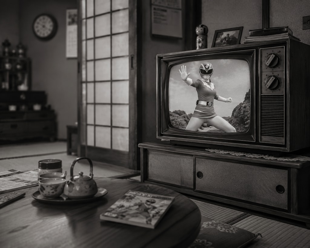 昭和のカラーテレビの光景