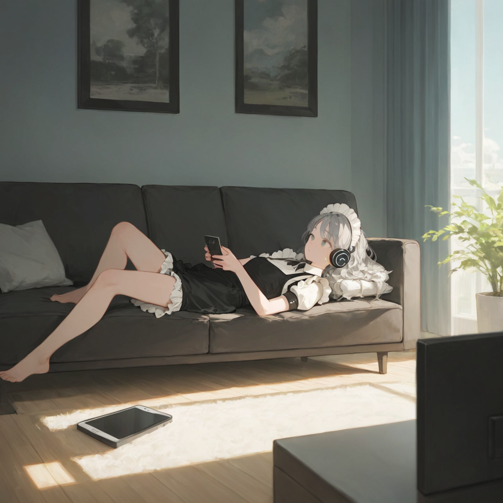 休憩中のメイドさん