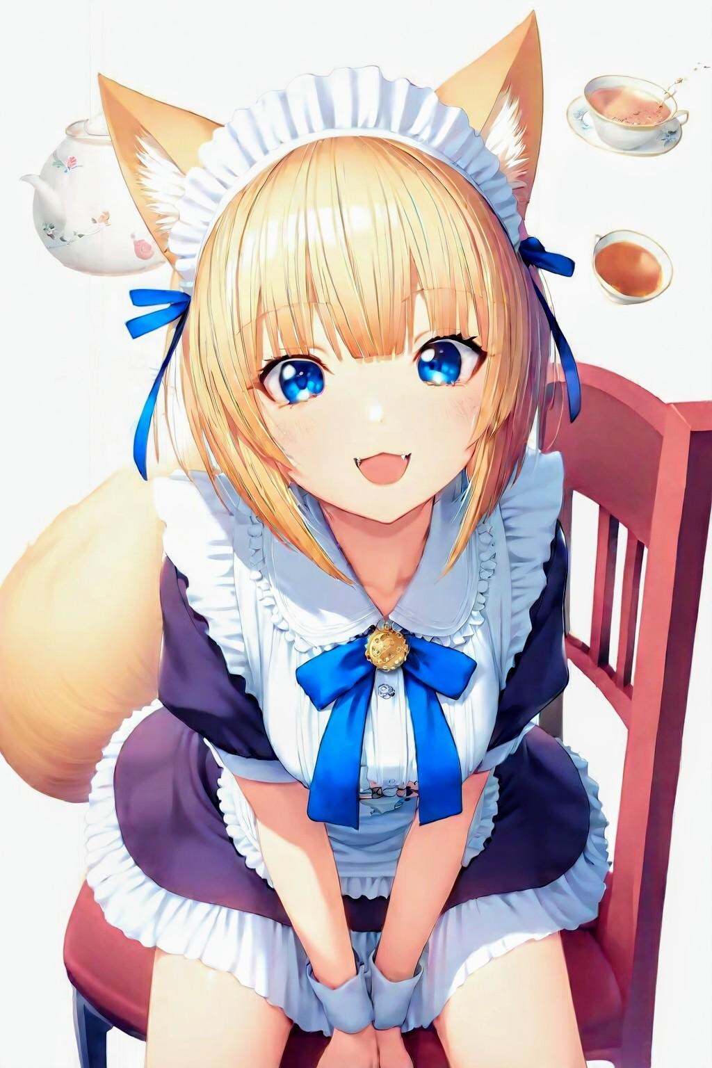 ティータイム☕な、😻ネコミミメイドちゃん01