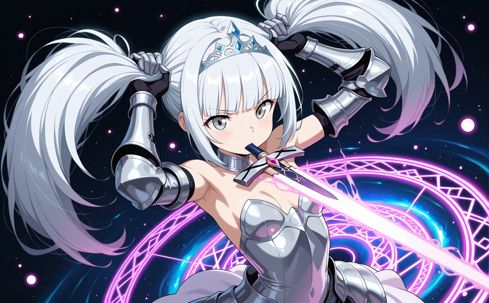 Twintails with hopeful hands