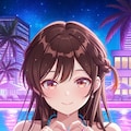 PixAIでハワイアンズ編ビキニでハートマークな千鶴👙🌃❤️ 2枚目