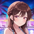 PixAIでハワイアンズ編ビキニでハートマークな千鶴👙🌃❤️ 4枚目