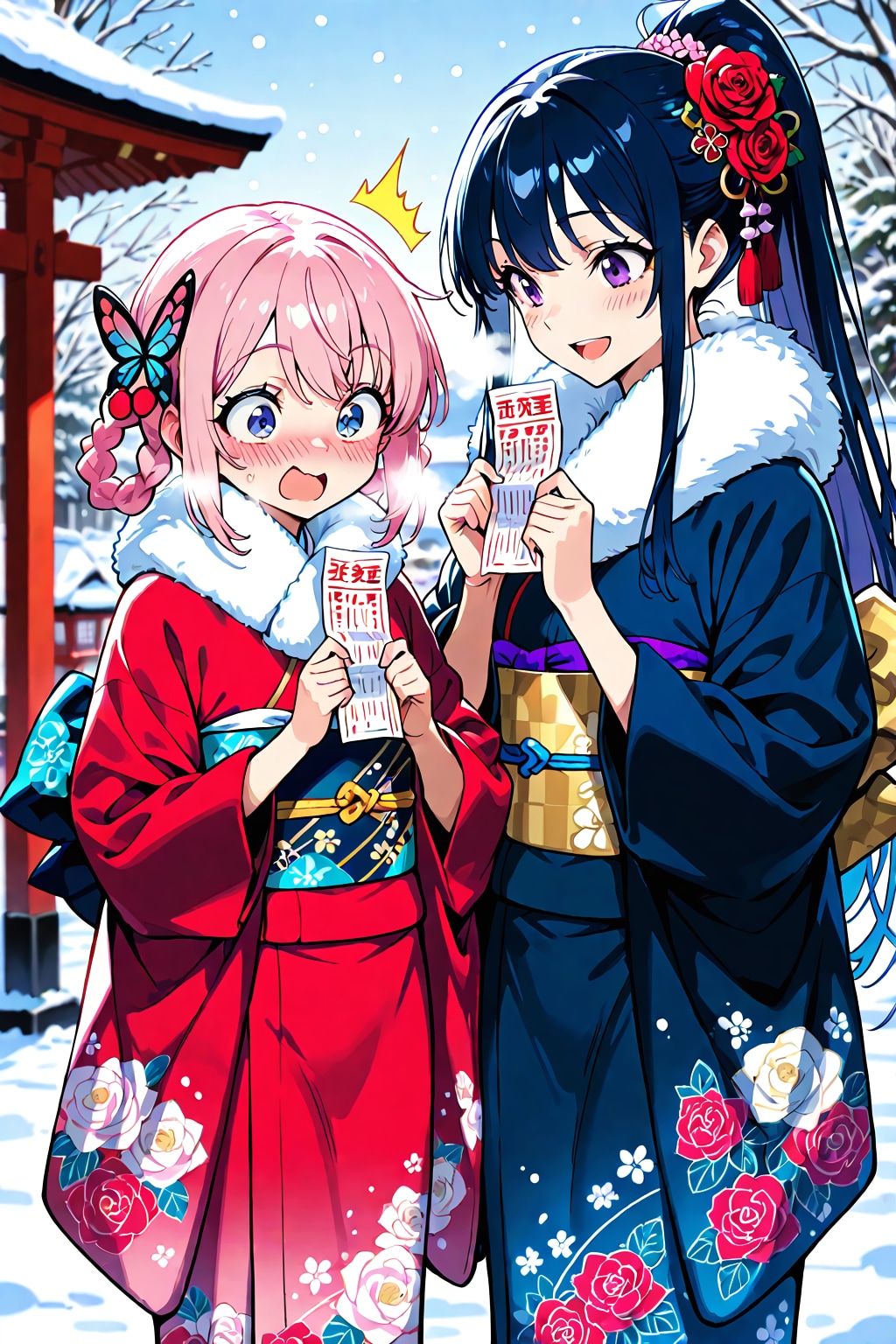 凶のおみくじとバラ色の未来 | の人気AIイラスト・グラビア