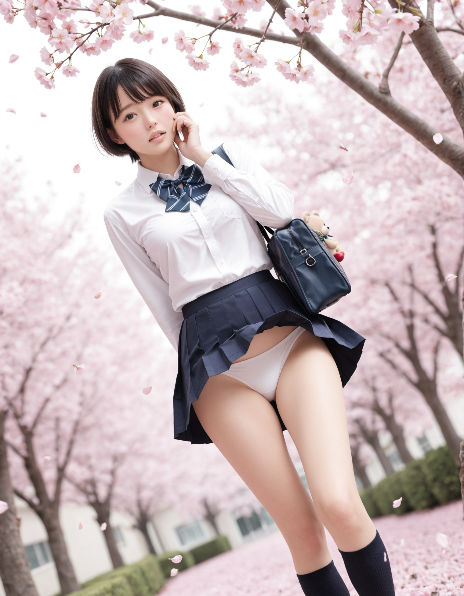 春一番❤純白パンティ❤桜