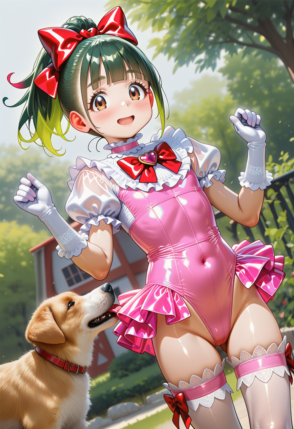 子犬とポニテちゃん