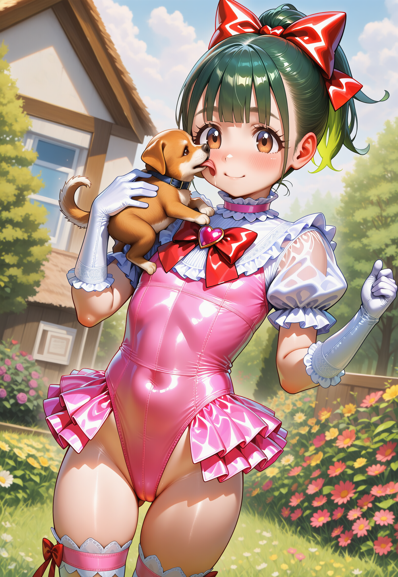 子犬とポニテちゃん