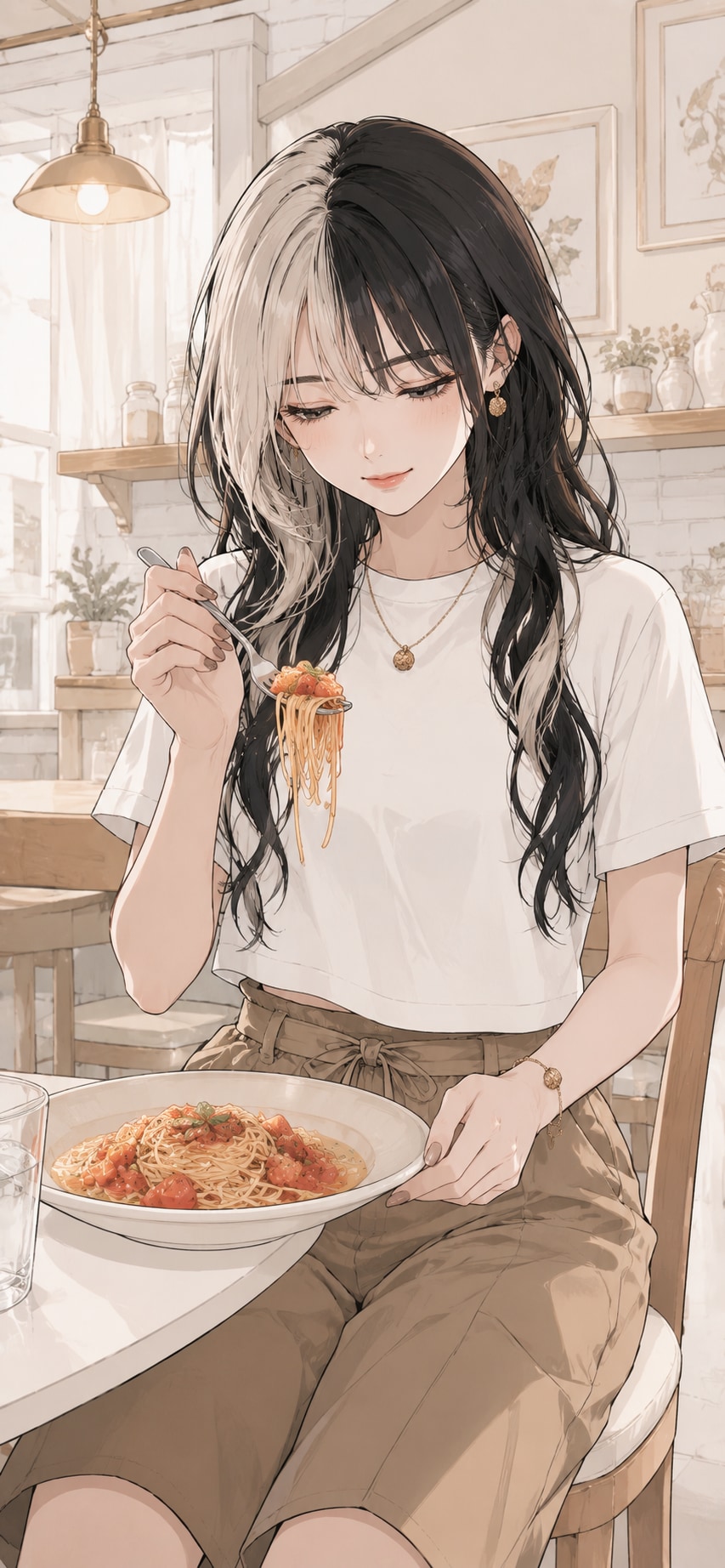 ランチ/トマトパスタ（くるみちゃん） | の人気AIイラスト・グラビア