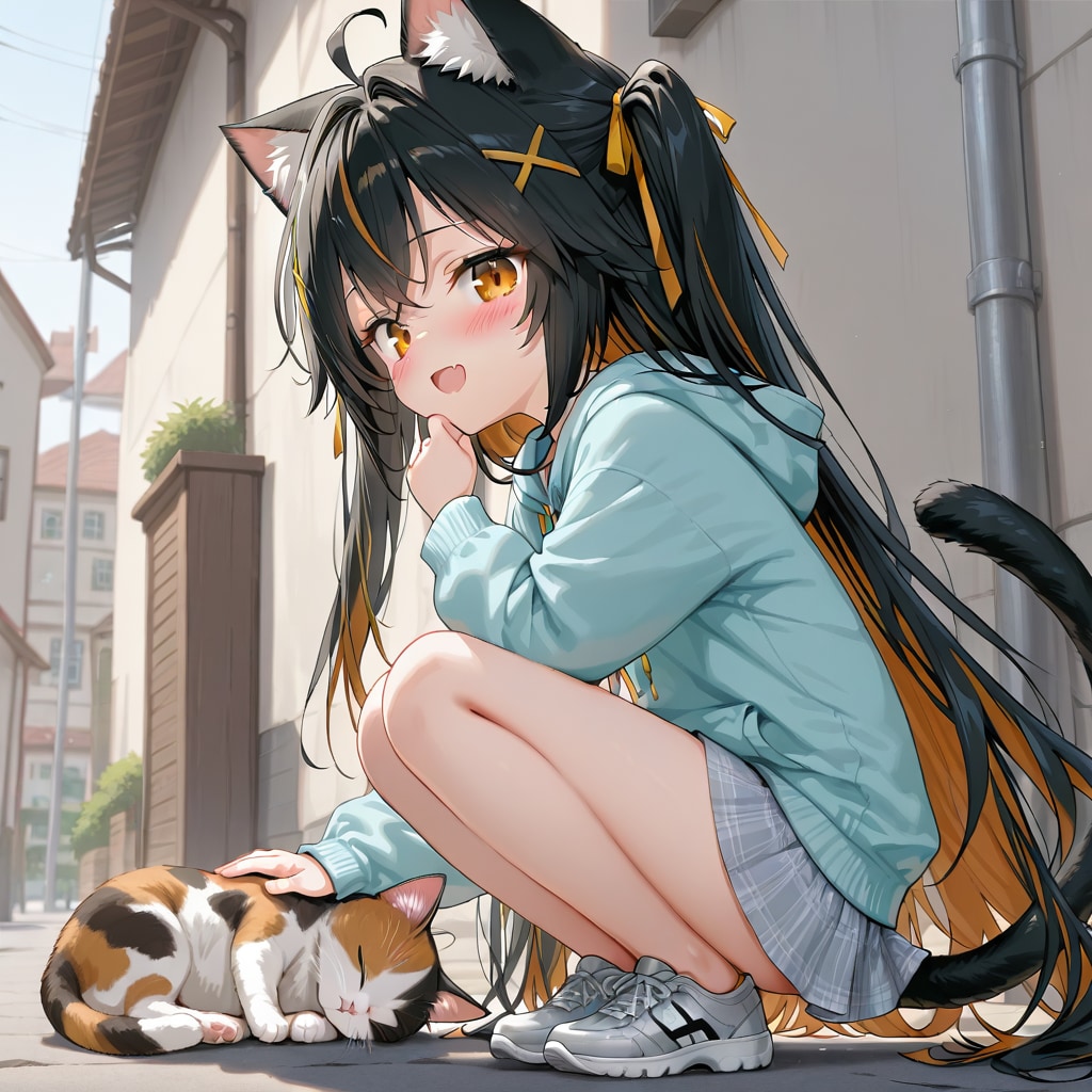 ネコミミとネコ