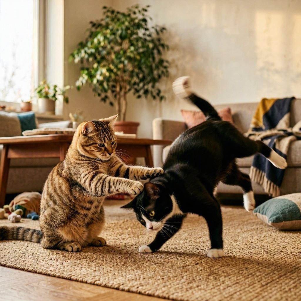 撫でる猫