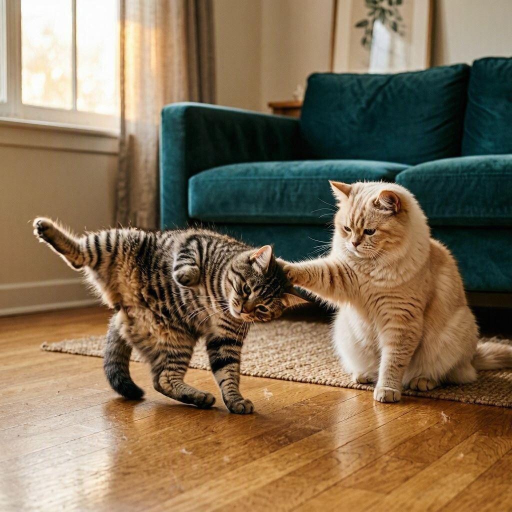 撫でる猫