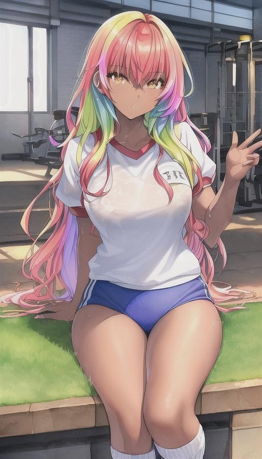 体操服姿の褐色ギャル達