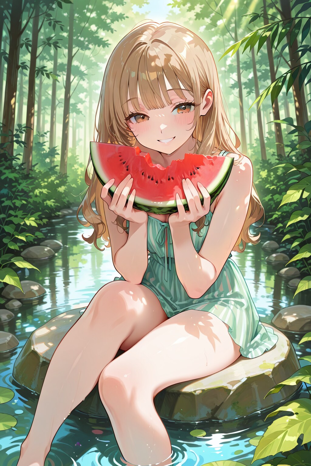 ギャルちゃんとスイカ