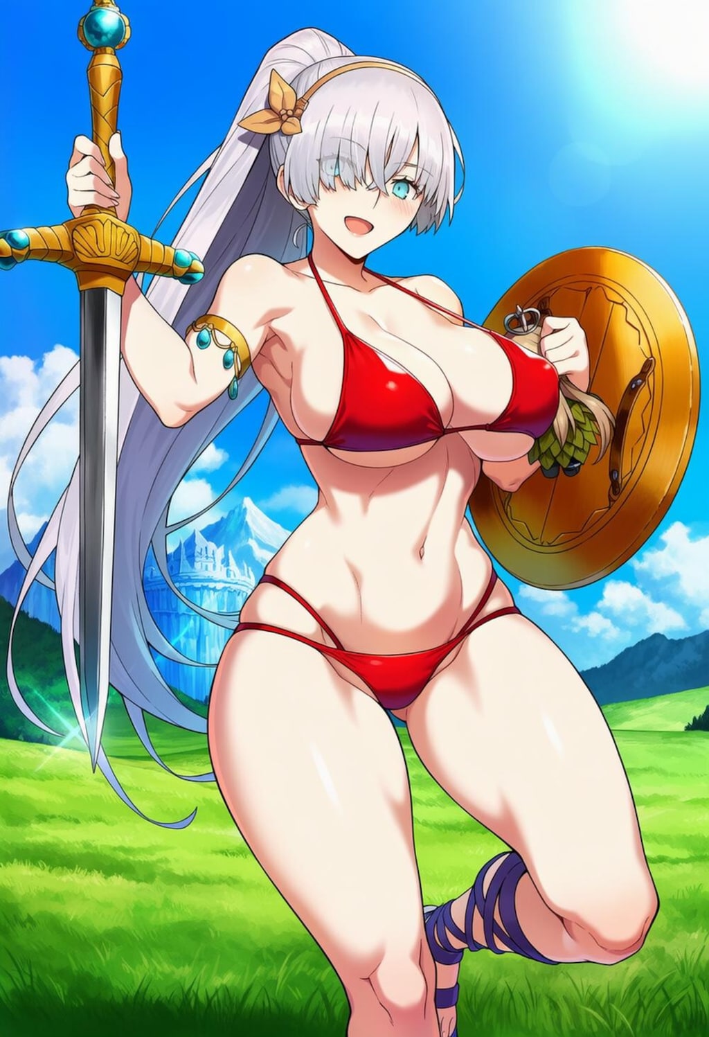 お姫様氷の姫騎士コスプレ人妻