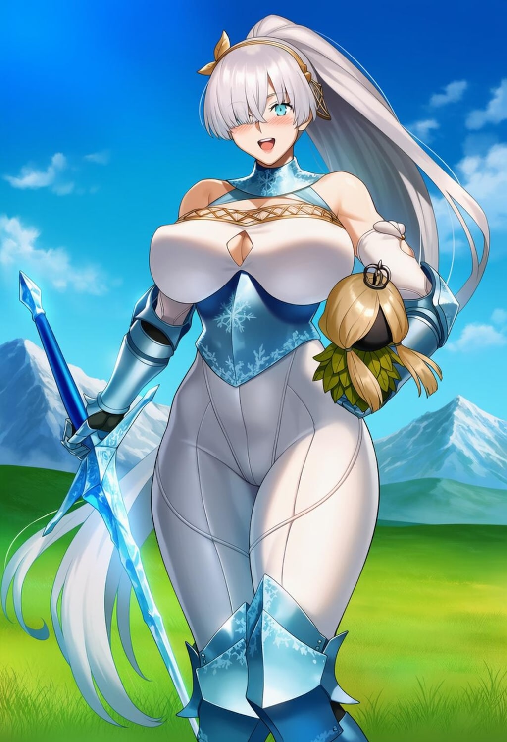 お姫様氷の姫騎士コスプレ人妻