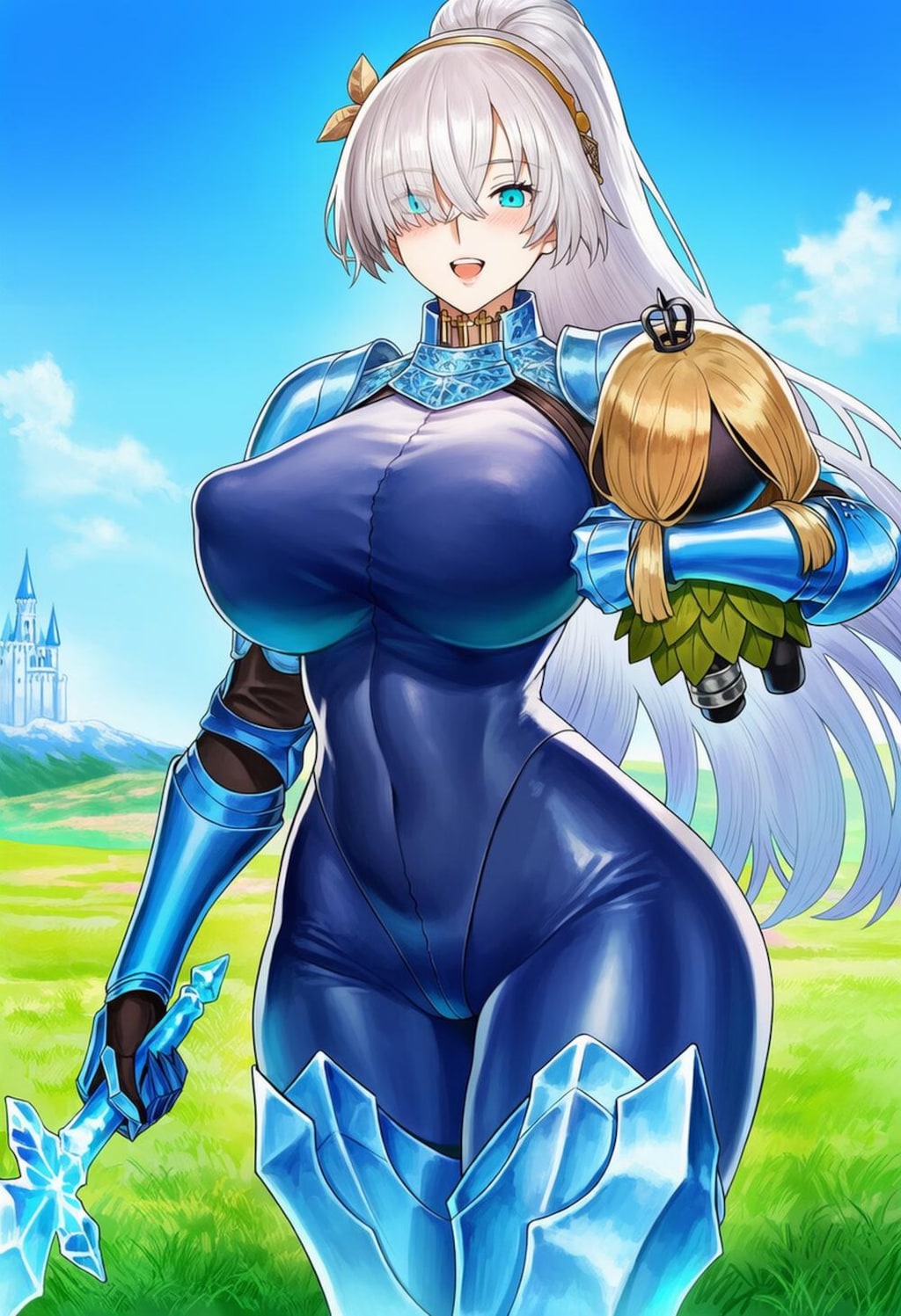 お姫様氷の姫騎士コスプレ人妻