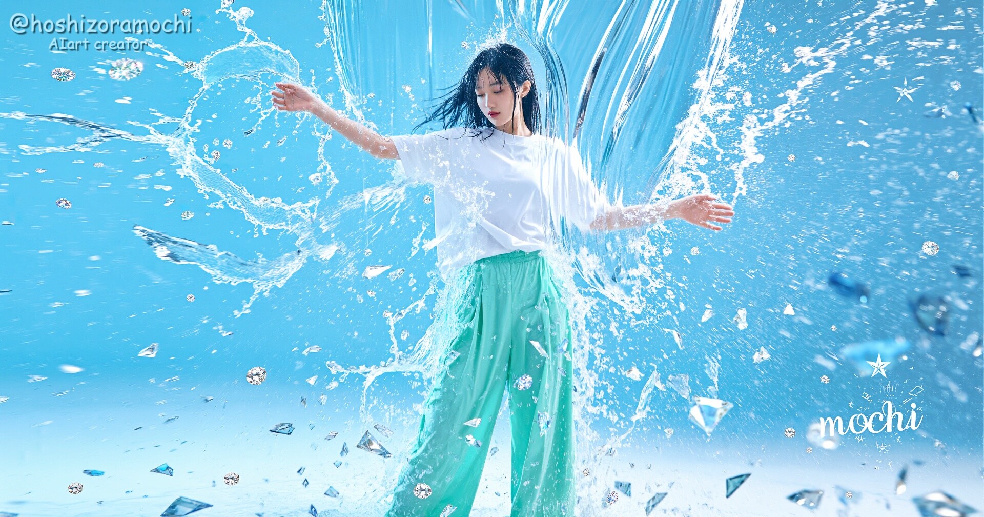 水しぶきとダイヤ、まぶしすぎる✨