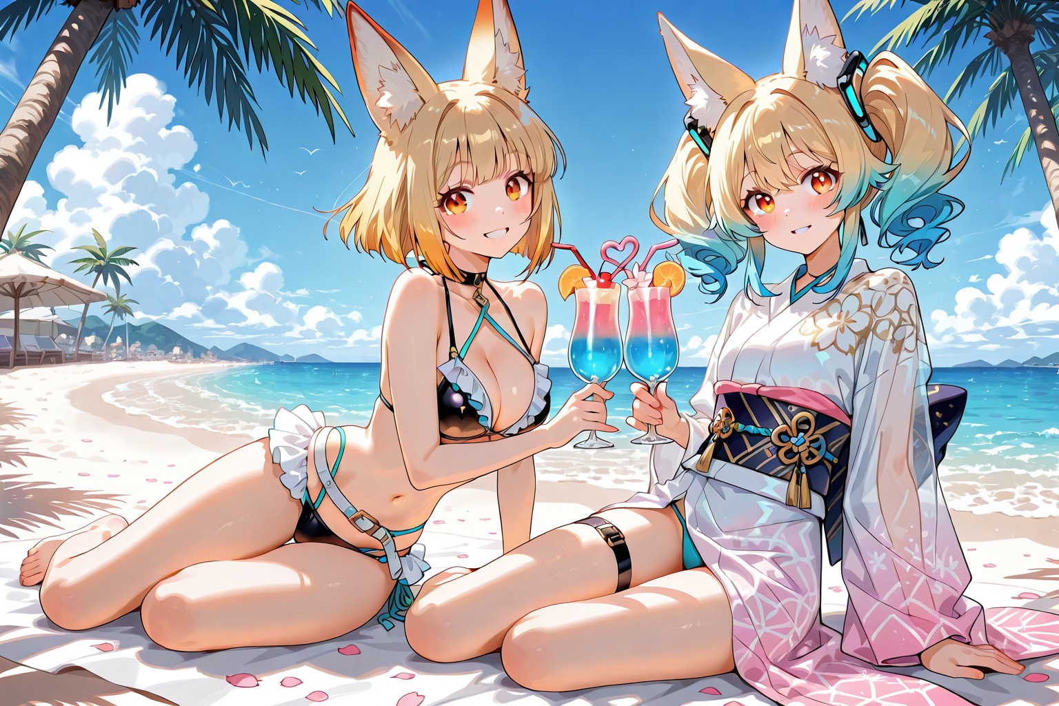 着物で水着
