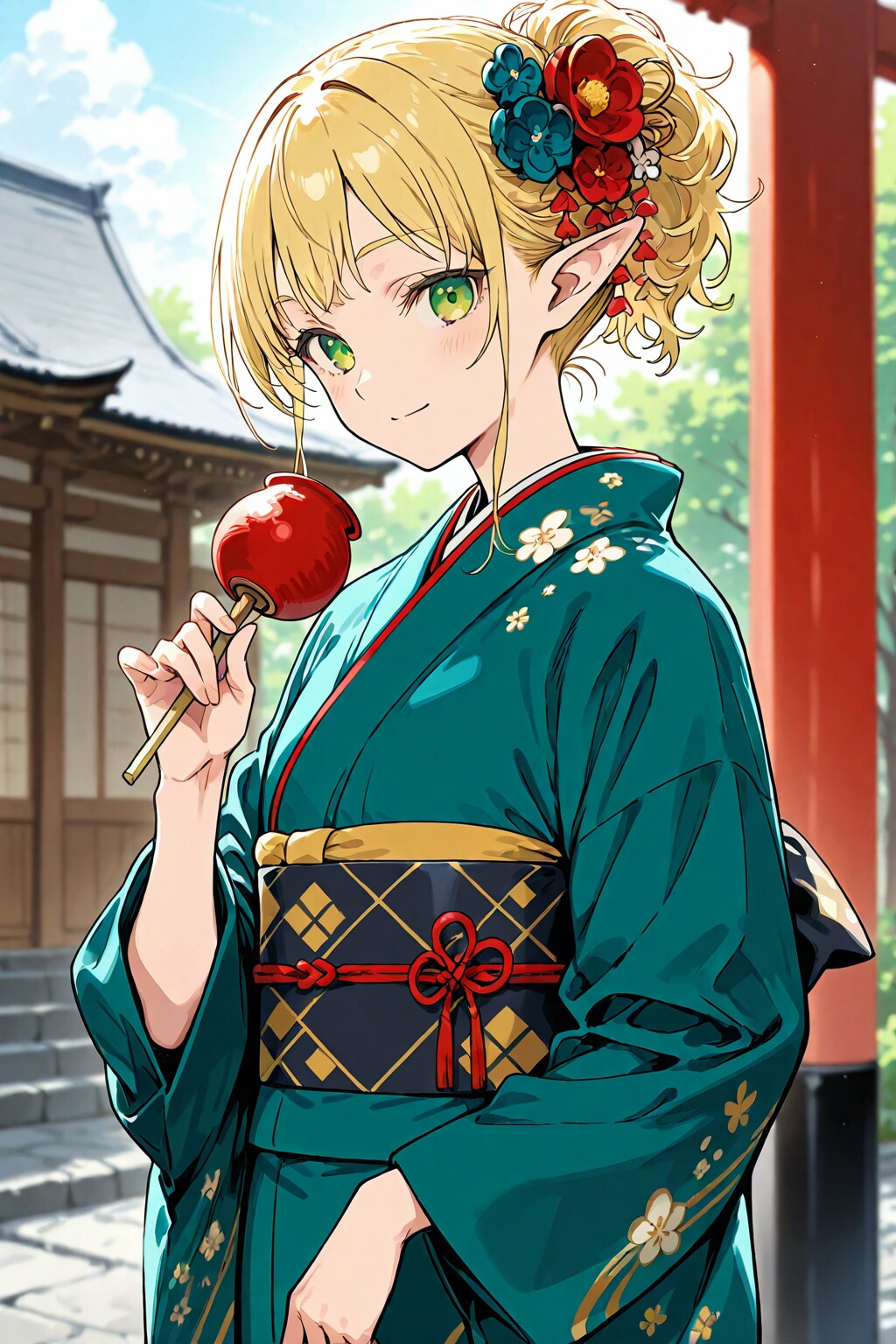 着物姿のエルフ