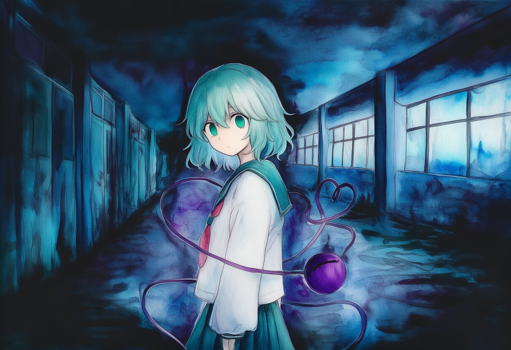 東方　古明地こいし　ジィー　ホラー（水彩画）