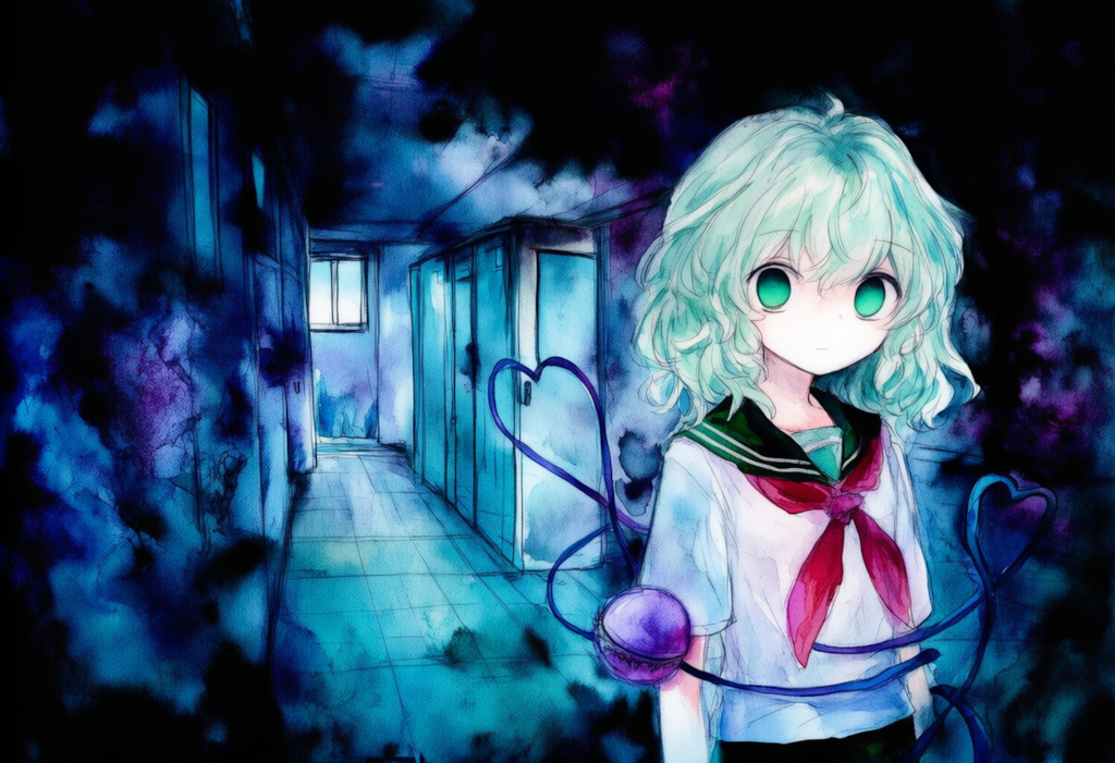 東方　古明地こいし　ジィー　ホラー（水彩画）