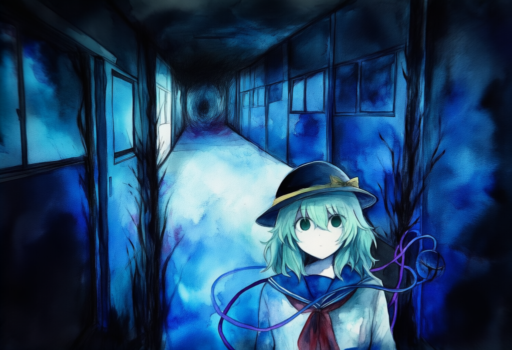 東方　古明地こいし　ジィー　ホラー（水彩画）