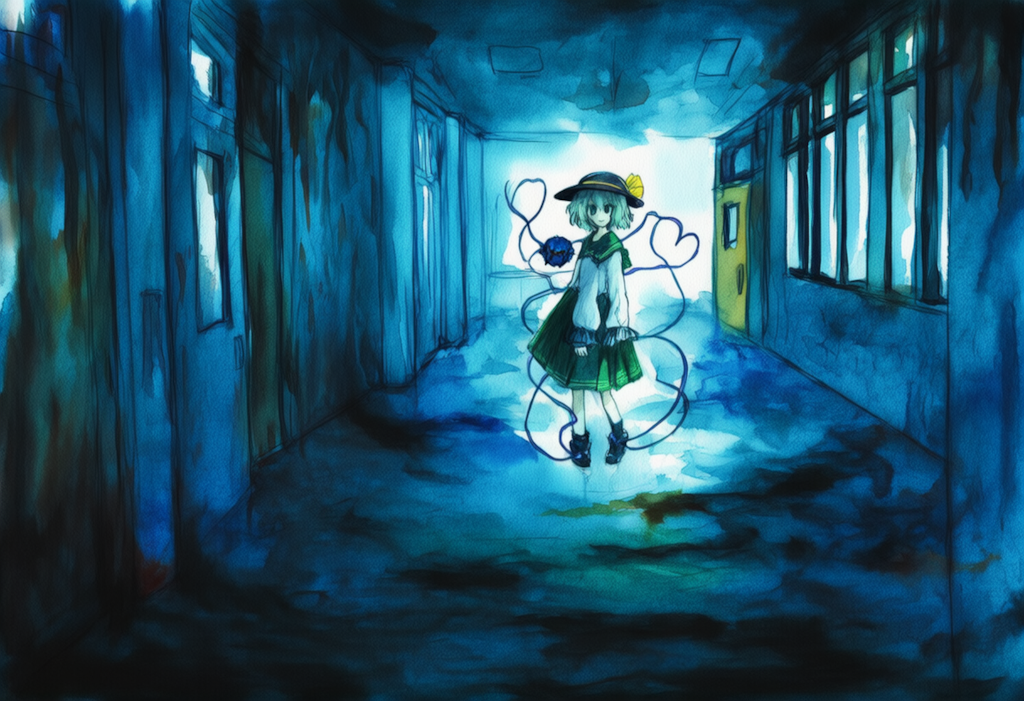 東方　古明地こいし　ジィー　ホラー（水彩画）