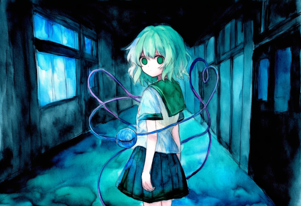 東方　古明地こいし　ジィー　ホラー（水彩画）