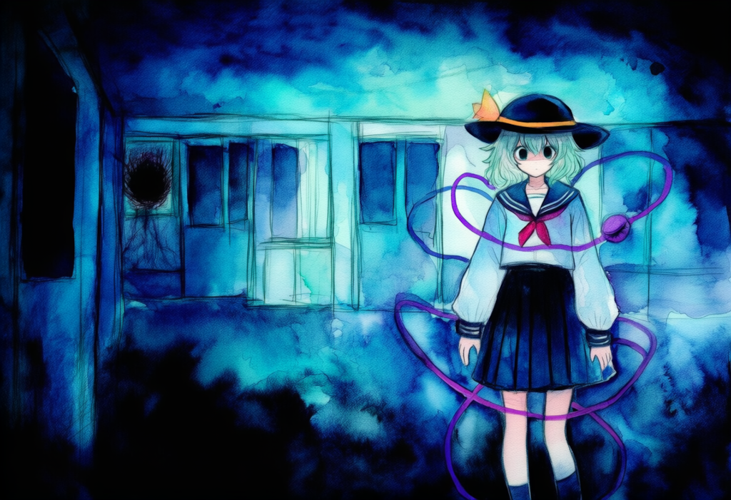 東方　古明地こいし　ジィー　ホラー（水彩画）