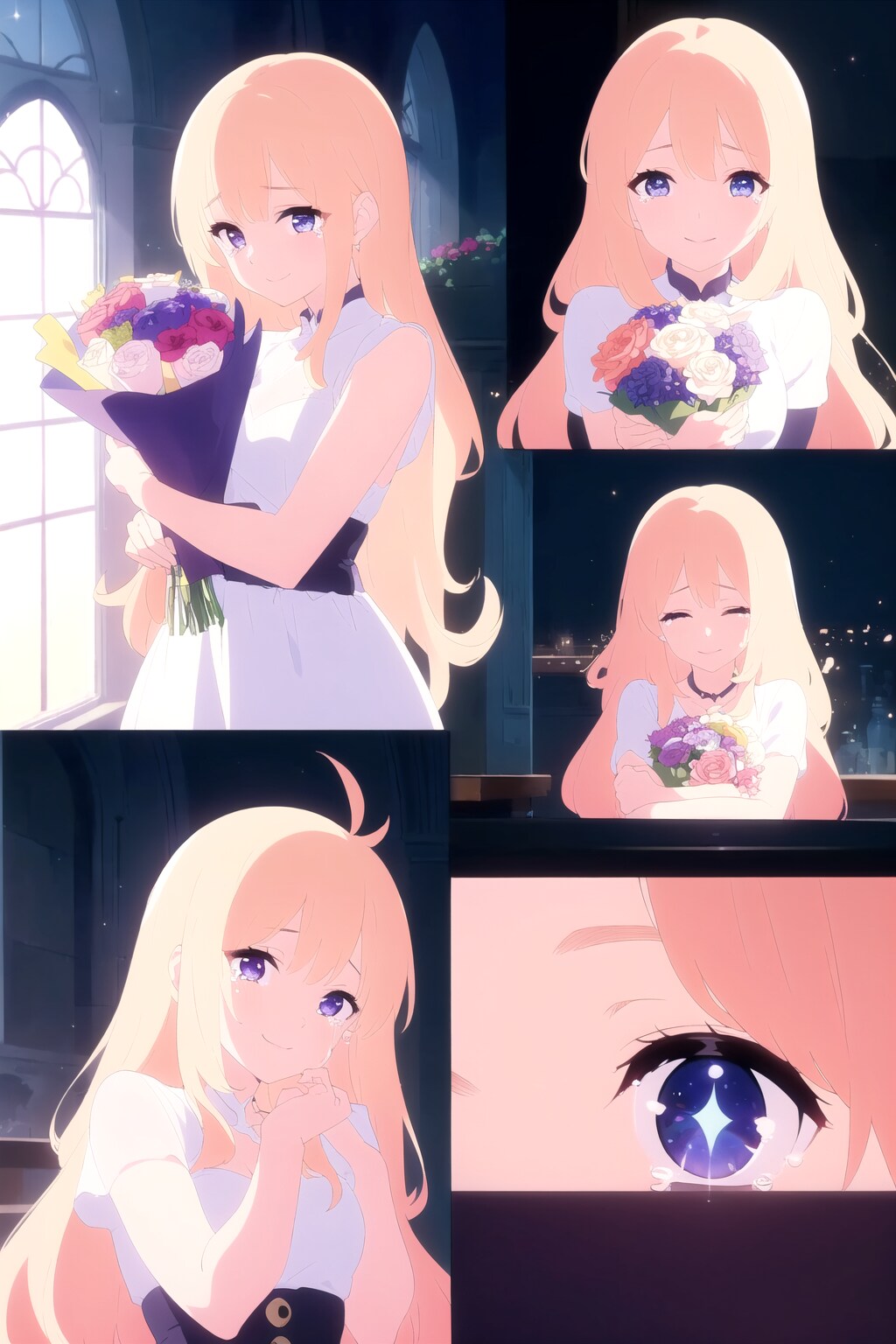 花束を手に彼女は