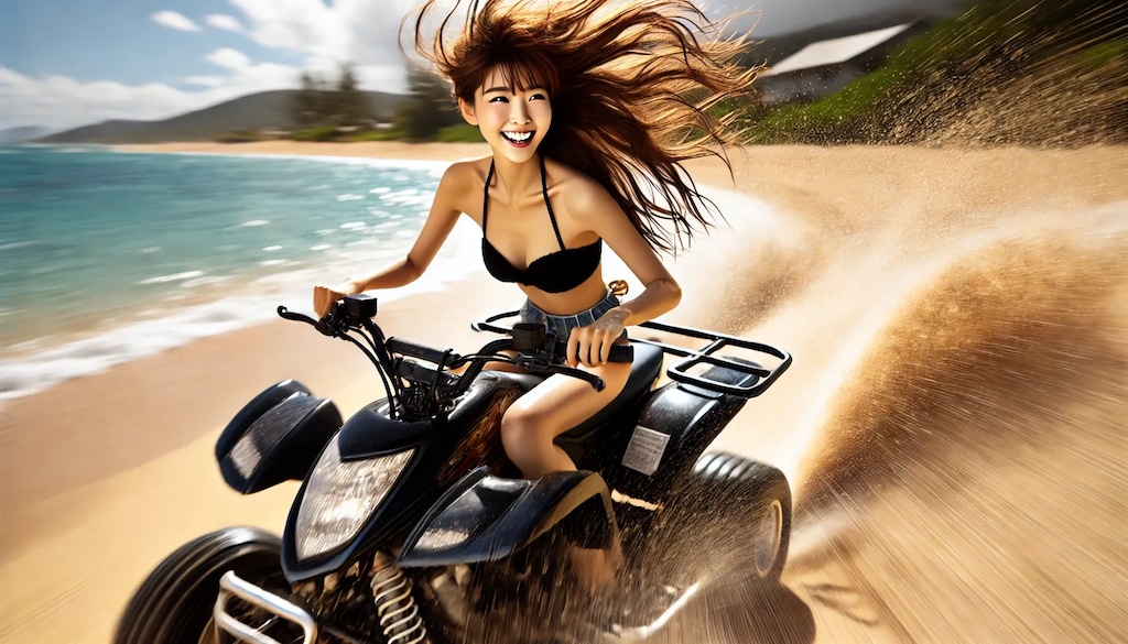 四輪バギーで爆走